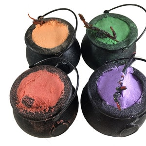 Halloween Bath Bombs Gift Set 4 Witches Brew Cauldrons Fizzy & Bubble 7 oz/each Bath Bomb with Surprise Scary Toys Inside For Kids!