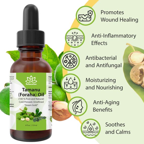 Pure Tamanu Oil - Cold Pressed, Unrefined - Natural Skin