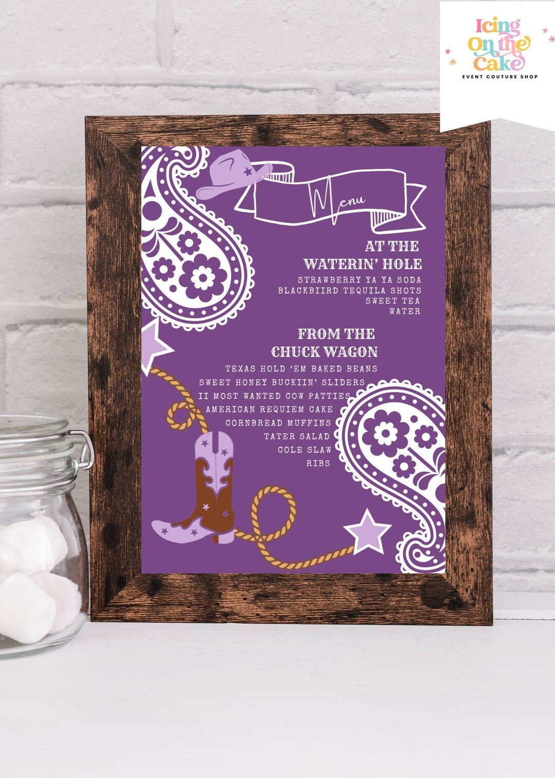 Western Theme Menu Template MM Etsy