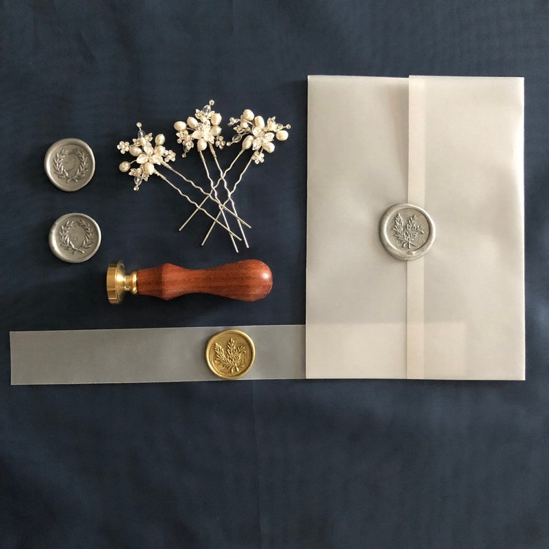 Wax Seal and Vellum Belly Bands Custom Color and Stamp Etsy