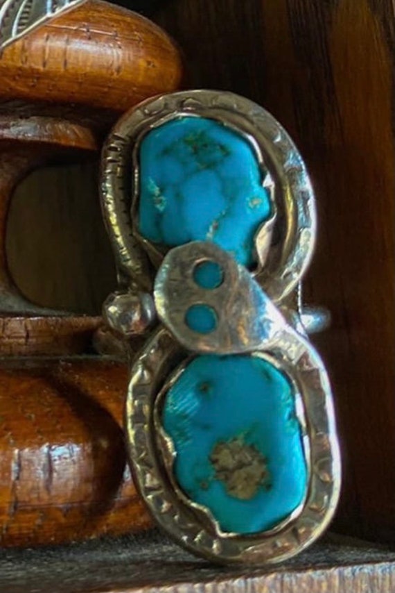 Early Effie C. Zuni Snake Turquoise Ring Etsy