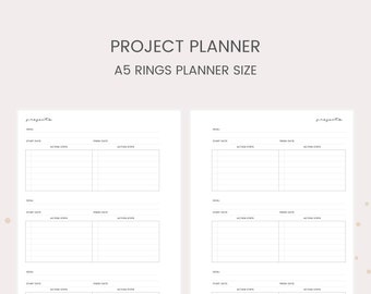 A5 Project Planner - English and Spanish Planner - Ring Planner