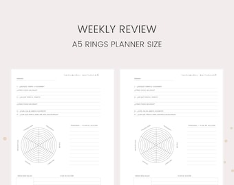 A5 Weekly Review Planner - Spanish Planner - Ring Planner