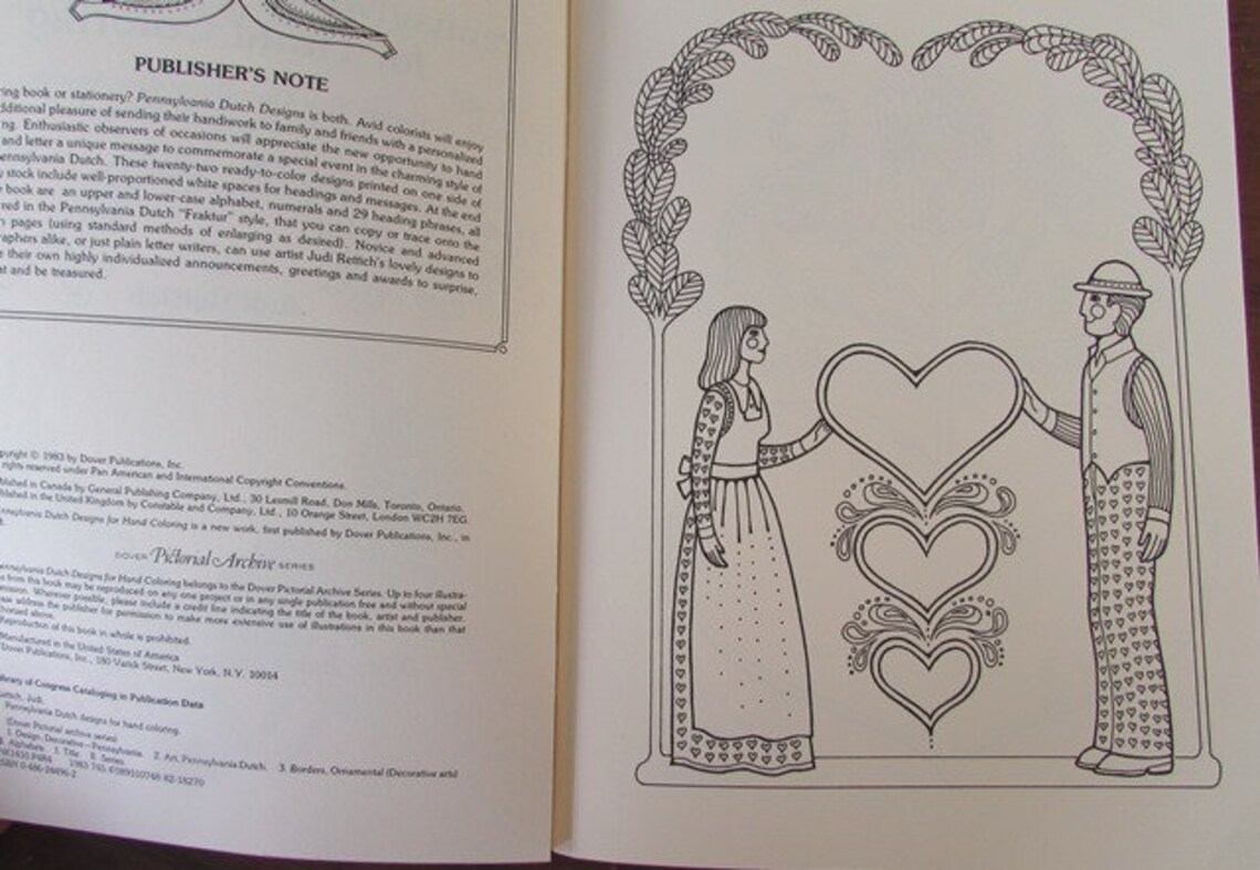 Coloring Book Pennsylvania Dutch Designs for Hand Coloring | Etsy