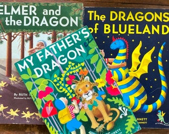 My Father's Dragon Elmer and The Dragon & Dragons Of Blueland by Ruth Stiles Gannett