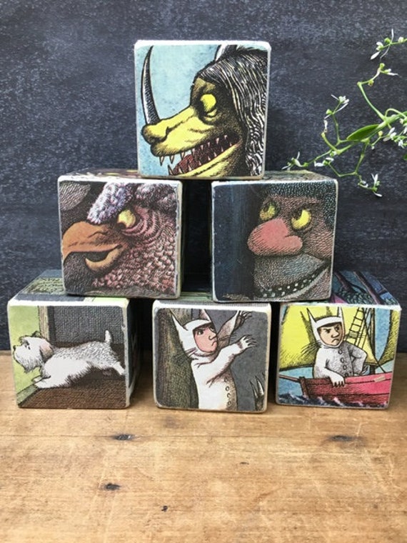 Where The Wild Things Are Story Blocks Baby Nursery Decor Etsy