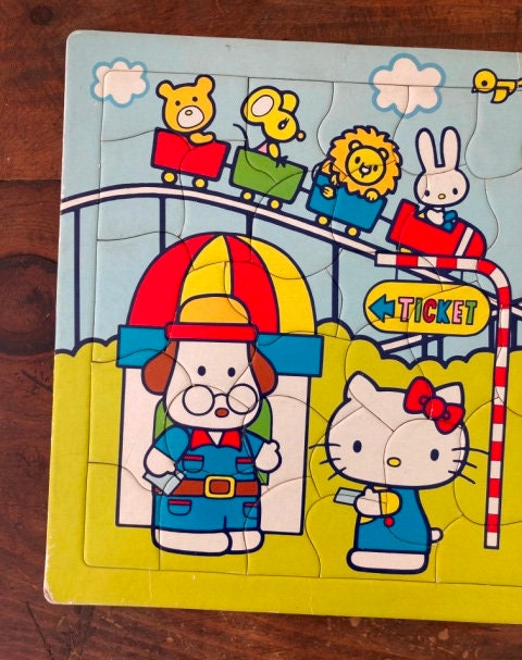 Vintage 1976 Hello Kitty Puzzle, Sanrio Roller Coaster Motif - Etsy