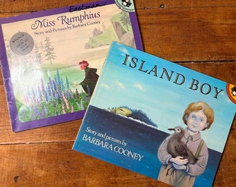 Miss Rumphius & Island Boy by Barbara Cooney Children's Picture Paperback Book Set