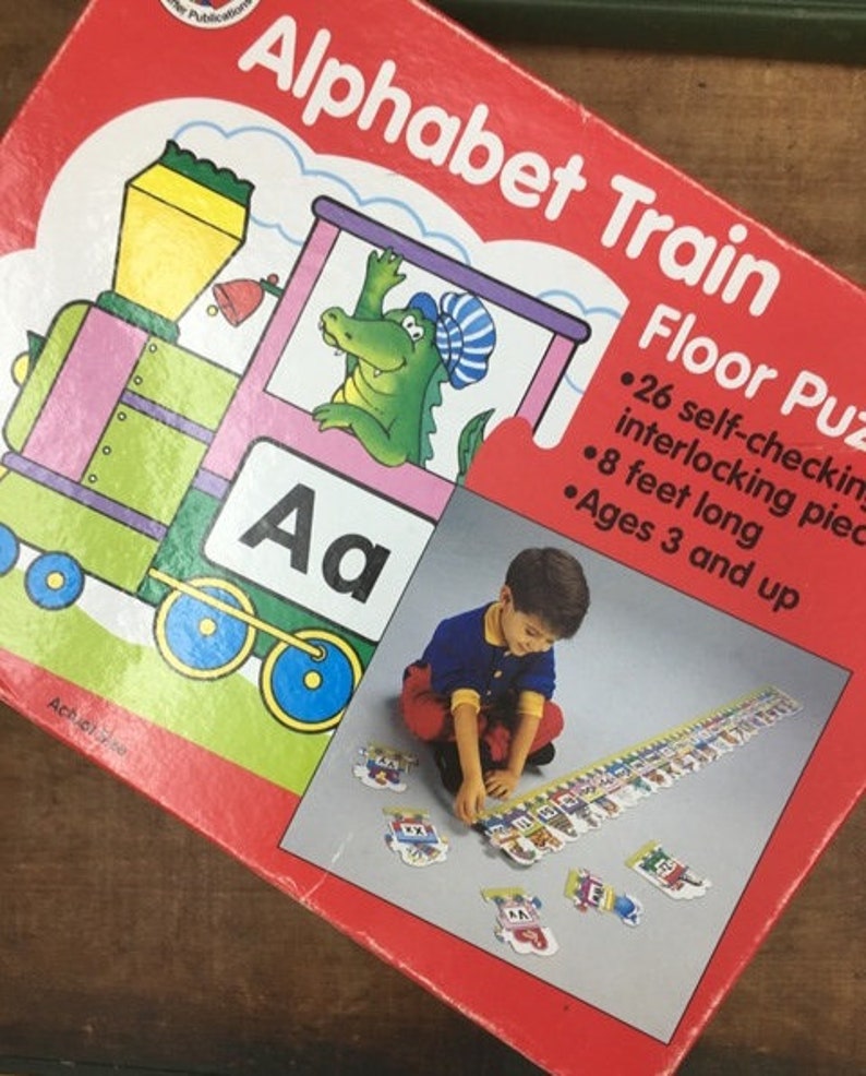 Puzzle Alphabet Train Floor Puzzle 8 Feet Long Frank Schaffer | Etsy