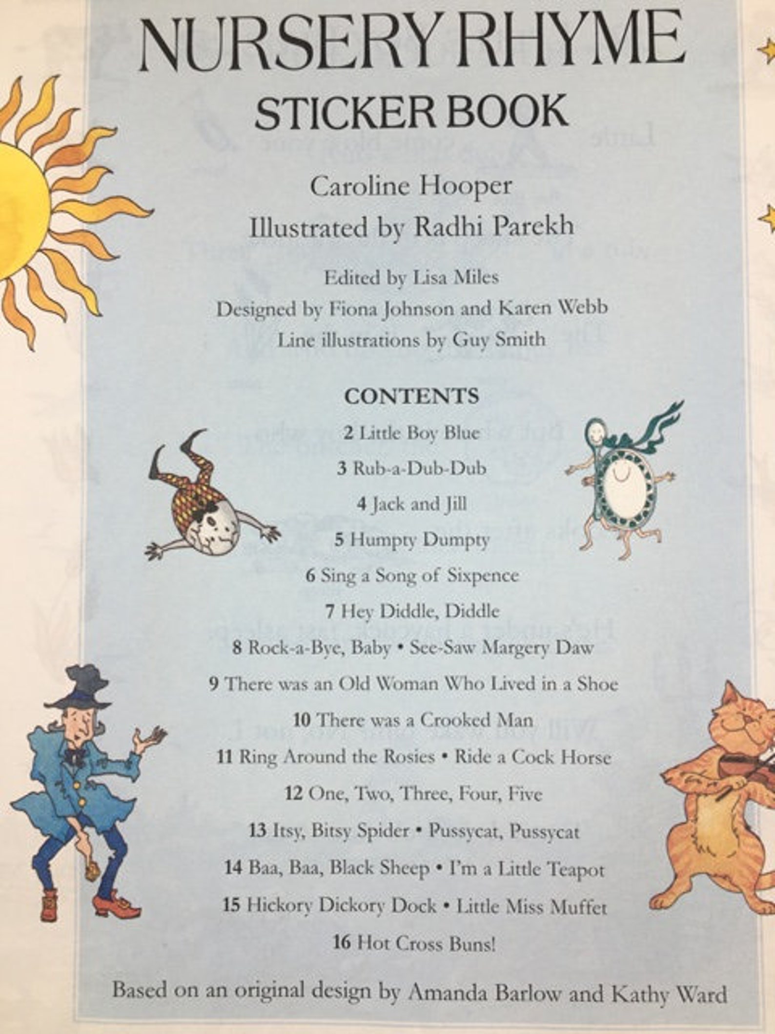 The Usborne Nursery Rhyme Sticker Book Children's Activity Etsy