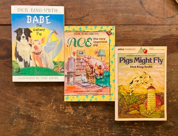 Dick King-smith Pig Book Set: Babe, Ace, Pigs Might Fly - Etsy