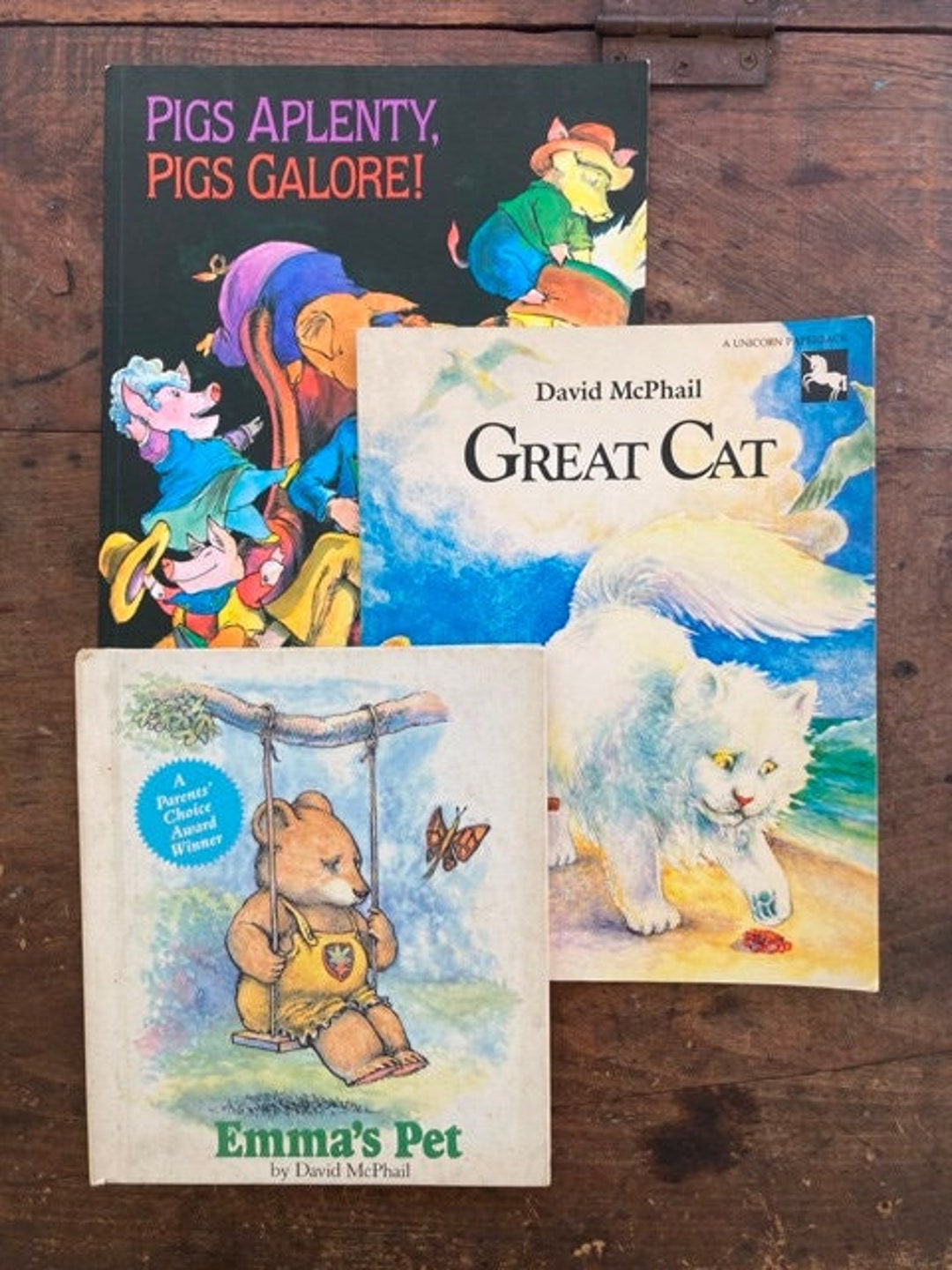 David Mcphail Children's Book Set, Emma's Pet, Cat, Pigs Aplenty