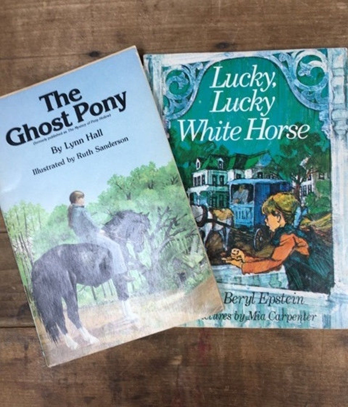 The Ghost Pony By Lynn Hall And Lucky Lucky White Horse By Beryl Etsy