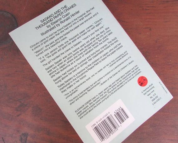 Sadako And The Thousand Paper Cranes First Chapter Book 1979 Etsy Singapore