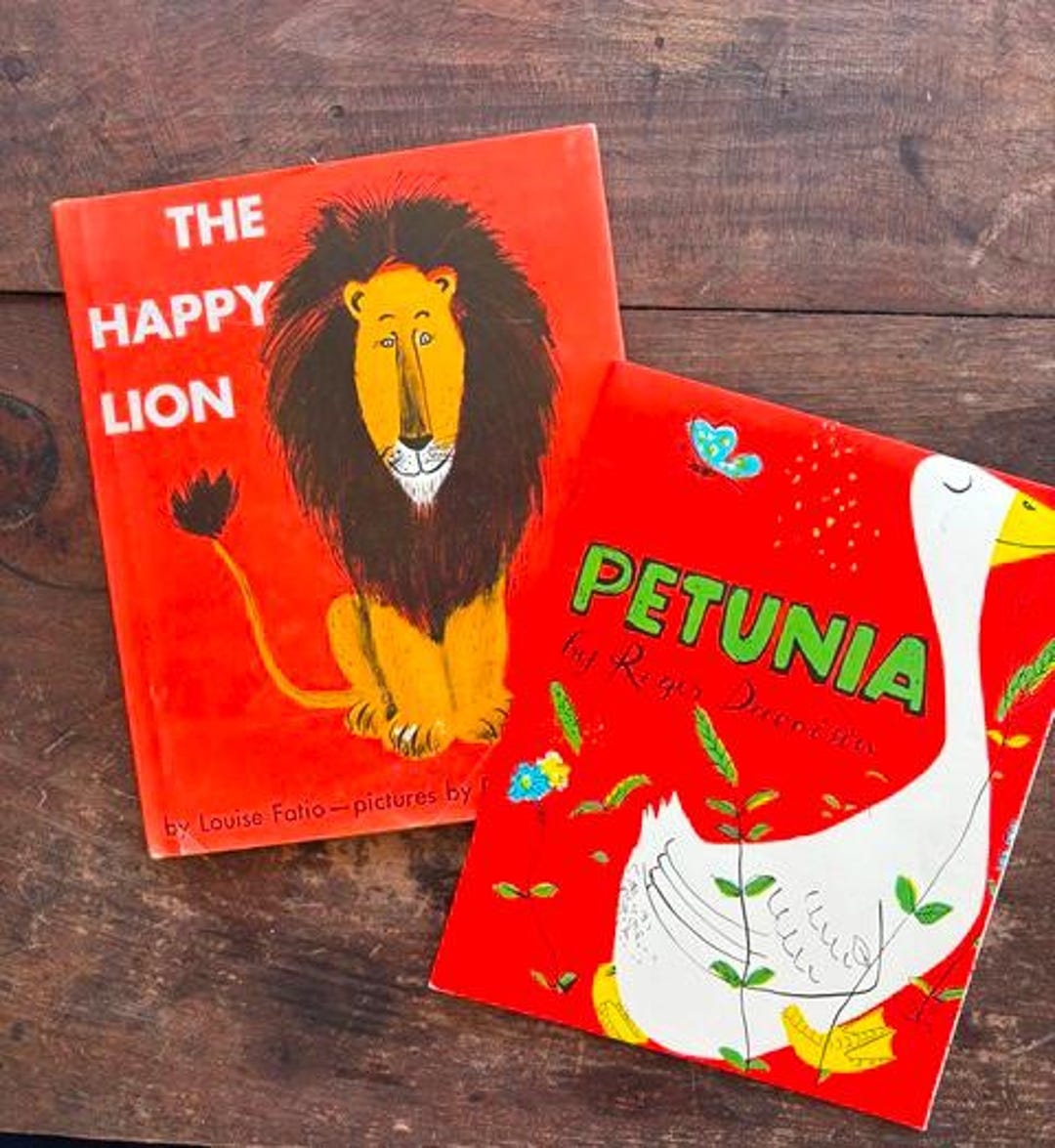 Vintage Children's Book Set: the Happy Lion & Petunia - Etsy