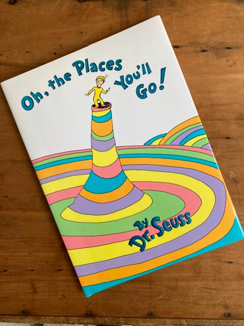 Dr Seuss "Oh The Places You'll Go" Illustrated Tote Gift Bag Birthday/ Xmas