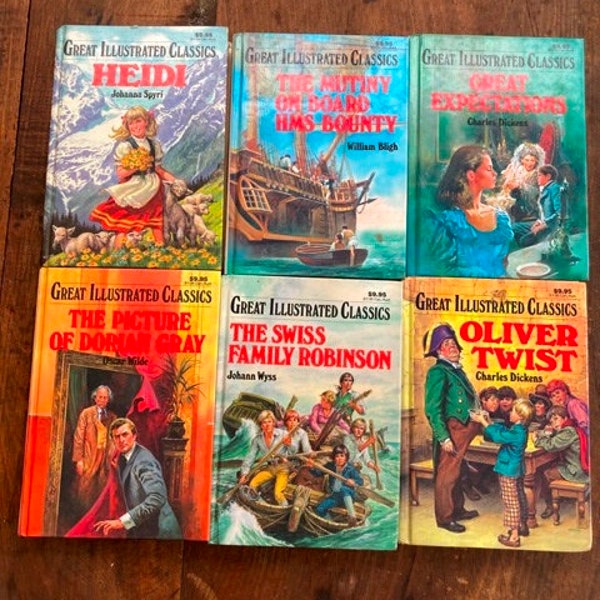 Great Illustrated Classics Kidnapped Great Expectations Heidi Dorian Gray Oliver Twist Mutiny On The Bounty Your CHOICE Of Title