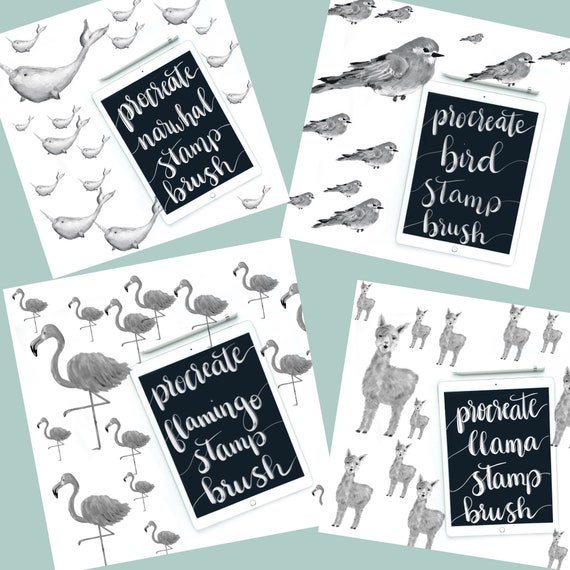 Procreate brush stamp collection - digital lettering calligraphy - ipad pro lettering - Apple Pencil tools - art artist artisian - set - Il_570xn