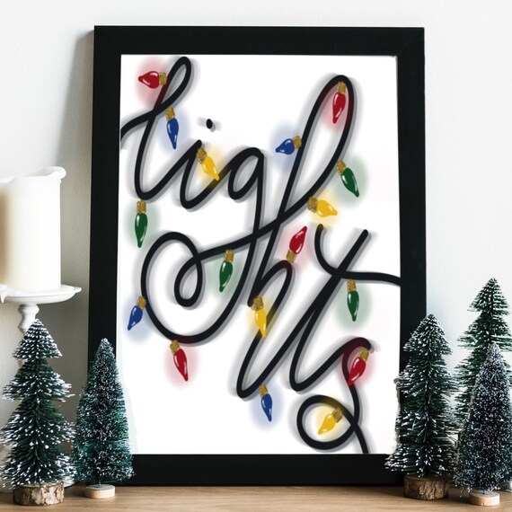 Christmas lights instant download printable decoration - multi colored lites - holiday decor - festive colorful - print - 8 x 10 at home Il_570xn