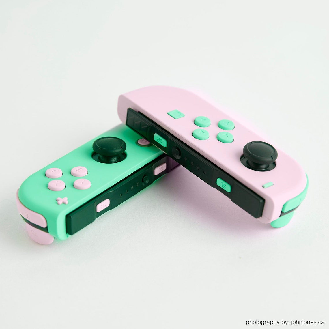pink and green joycons