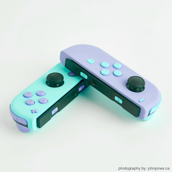 Custom Pastel Purple and Blue Nintendo Switch Joy-con Joycon Controllers 