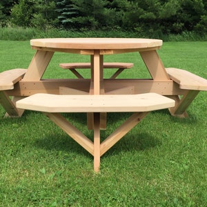 45 Round Top Picnic Table Western Red Cedar image 3