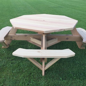 61&quot; Octagon Top Picnic Table Western Red Cedar