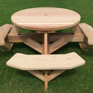 45 Round Top Picnic Table Western Red Cedar image 1