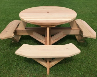 45" Round Top Picnic Table Western Red Cedar