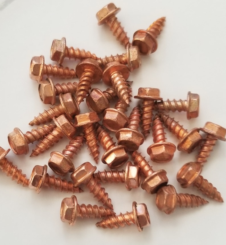 Copper Screws Solid 8 X 1/2 Selfpiercing Hex Head PKG of 100 Etsy