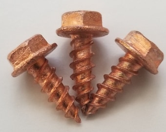 Copper Screws Solid 8 x 1/2" Self-Piercing Hex Head PKG Of 50