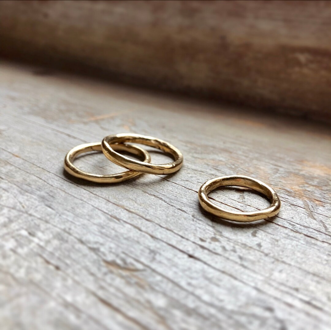 TEXTURED GOLD BAND Textured Gold Ring Textured Wedding Band Etsy