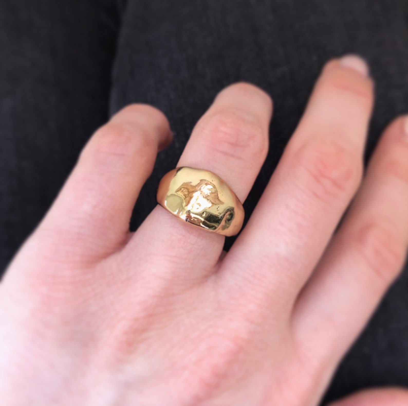 GOLD PINCH RING Chunky Gold Rings 14k Gold Statement Ring Etsy Canada