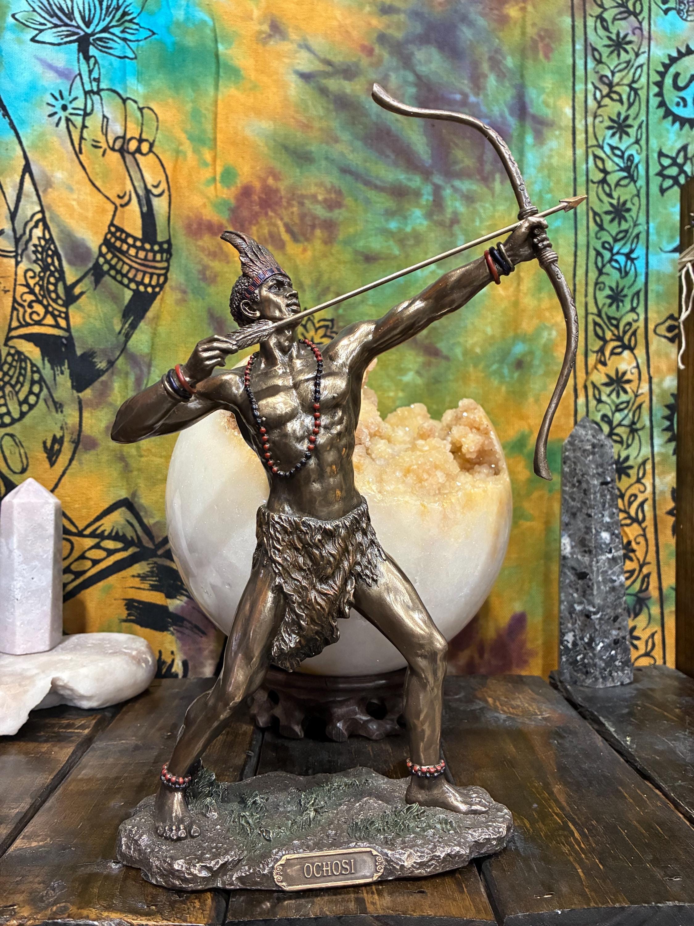 Ochosi Statue | Bronze Finish Orisha Hunter Archer Altar Decor - Etsy