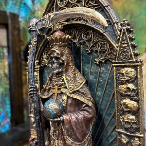 Statuette Santa Muerte Signes Grimalt - Résine Aspect Bronze - Figurine 28040