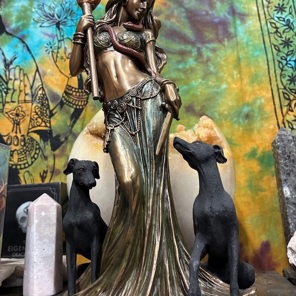 Hecate Statue - Bronze Finish Greek Goddess Altar Decor