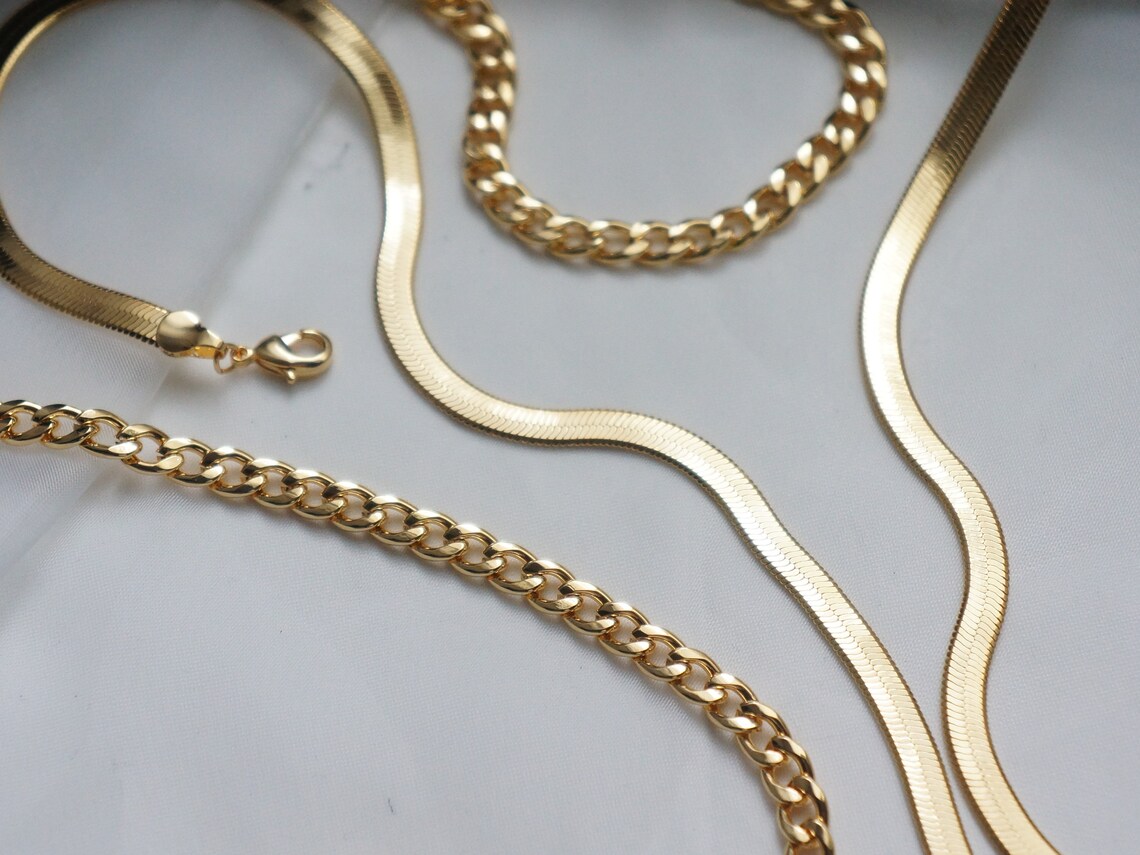 NEW Snake chain necklace 16K gold chain Gold Curb chain Etsy
