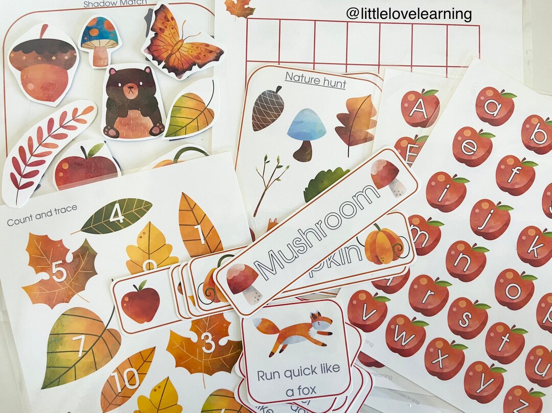 FALL PACK Fall Activities Apple Tracing First Grade Kindergarten ...