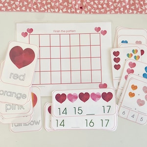 LOVE PACK! Valentines activity pack, preschool kindergarten activity pack, homeschooling, math lesson, printable, colors, letters learning