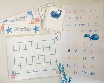 Ocean Animals Summer Printable Pack, Homeschool Learning (PDF)