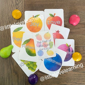 FRUIT of the SPIRIT cards christian flashcards activity bible learning christian teaching manners christian attributes bible school