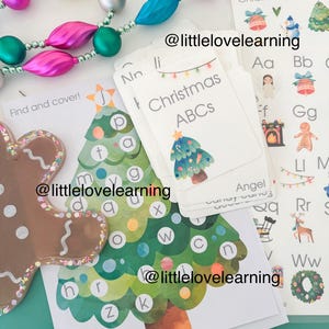 PAQUETE ABC DE NAVIDAD Alfabeto navideño Fonética Artes del lenguaje Educación en el hogar Imprimibles Letras y sonidos de la A a la Z Aprendizaje en vacaciones