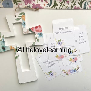 10 COMMANDMENTS flashcards bible learning kindergarten first grade theology christian homeschool bible activity memorization tool