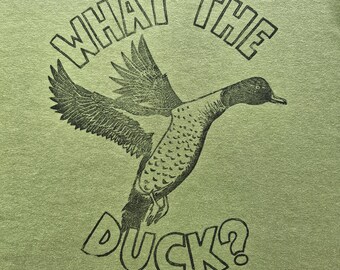 ¿Qué demonios? Camiseta de lino estampada "Pájaro con juego de palabras" para mujer