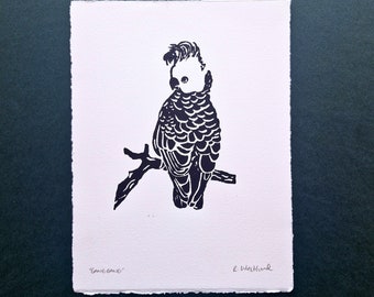 Kakadu (Mini-Linoldruck)