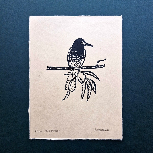 Regent Honeyeater (Mini Linoprint)