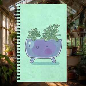 Potted Succulent Notebook - Cute Potted Plant - Gift for Student - Back to School