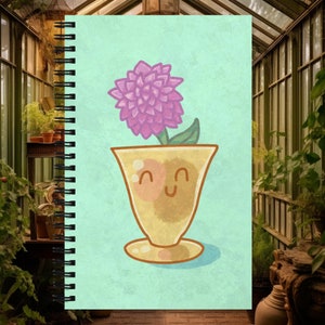 Potted Flower Notebook - Cute Potted Plant - Gift for Student - Back to School