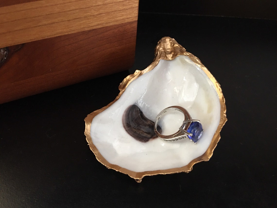 Handcrafted Oyster Shell Ring Dish Trinket Dish Wedding Etsy