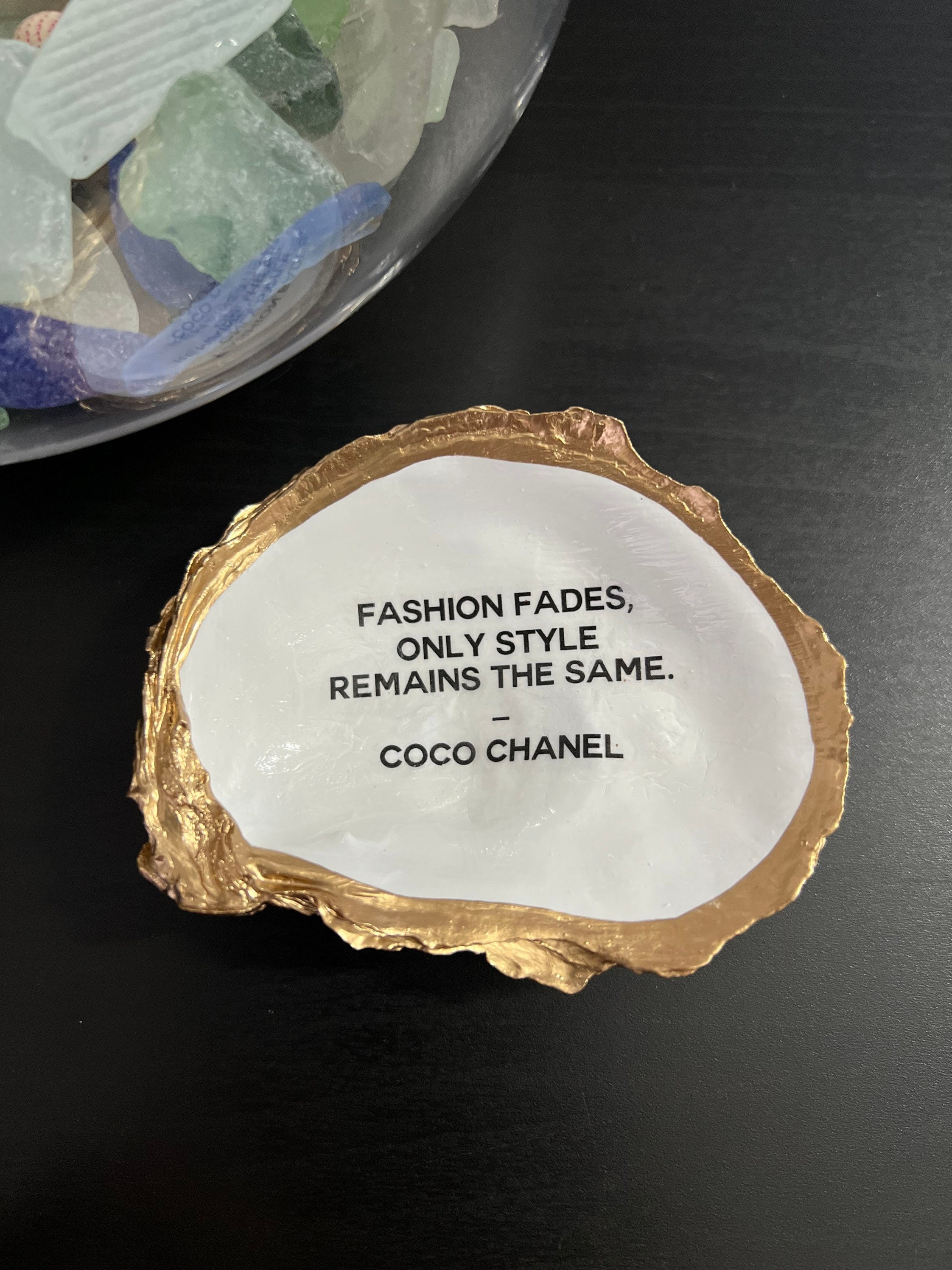 Decoupage Oyster Shell With Coco Chanel Quote Fashion Fades - Etsy Decoupage Oyster Shell With Coco Chanel Quote Fashion Fades - Etsy